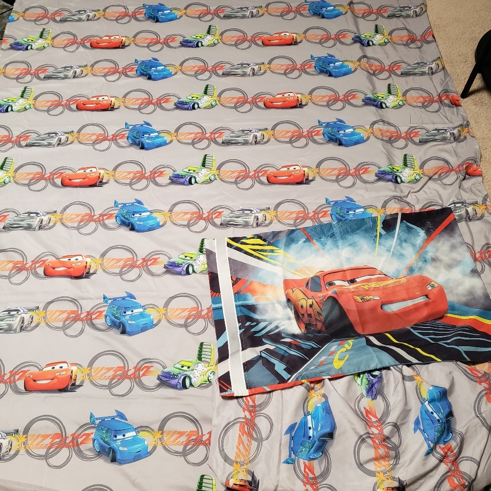 Disney Pixar Cars Twin Top sheet, fitted sheet & one pillow case